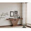 Console de style moderne 66 "à pieds en X, canapé d'entrée en placage de bois massif avec plateau large, table de couloir étroite de style Mid-Century pour petits espaces-1638294072