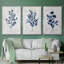 Wild Indigo I, reproduction sur toile 3 pièces-91891331-91891336