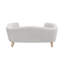 Structure de lit pour chien en velours côtelé surélevé pour petits chiens - Canapé moderne avec pieds en bois d'hévéa et coussin de soutien en mousse, beige