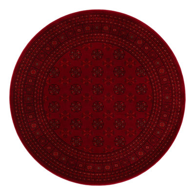 Amro Geometric Area Rug in Red