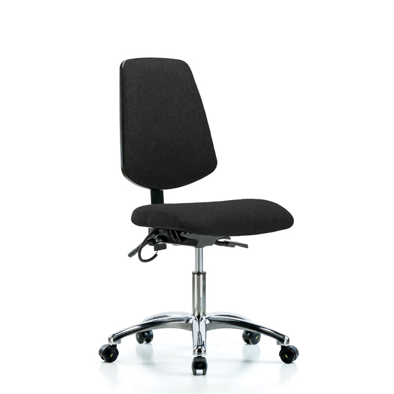 Chaise antistatique Jakayla, Noir, Roulettes, Non inclus