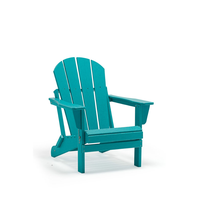 Chaise Adirondack pliante en plastique Bethune, Bleu Aruba