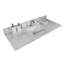 Plateau de meuble-lavabo de salle de bain 43 po x 22 po - Pierre de marbre blanc à proximité avec lavabo sous-comptoir en céramique rectangulaire et robinet à dosseret