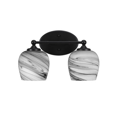 Capri Light Bath Bar Shown With 6" Onyx Swirl Glass