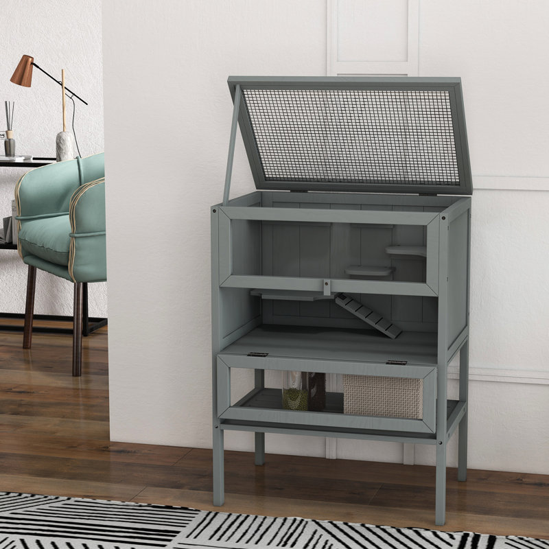 Cage à hamster gris - multi conception pour l'exercice et les loisirs des animaux de compagnie 3 petits animaux, gris, propriétaires d'animaux pratiques