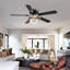 Ventilateur de plafond 52 "en cristal avec lumières DEL et télécommande