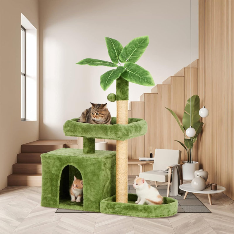 Braidyn-Drew 59 " H Cat Scratching Post, Green