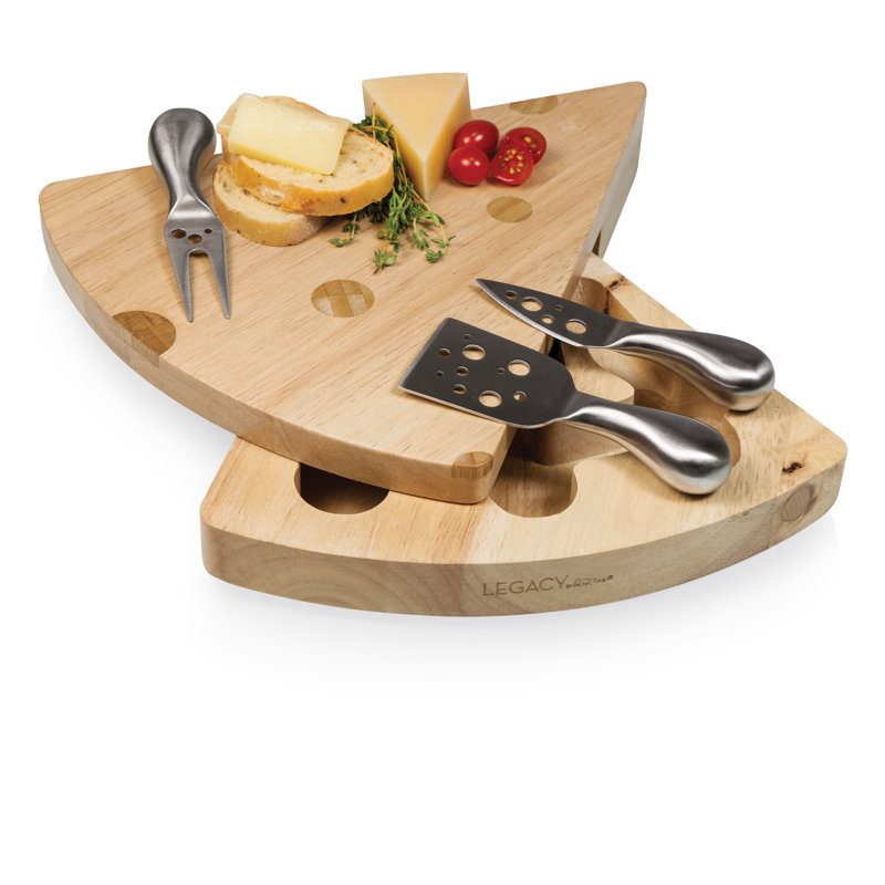 Swiss Cheese Shaped Parawood and Bamboo Cutting Board Set