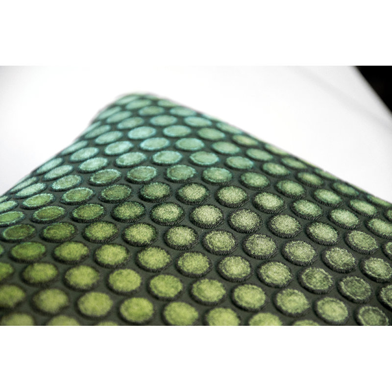 Dots Square Velvet Pillow Cover & Insert, Evergreen, 18"H x 18"W