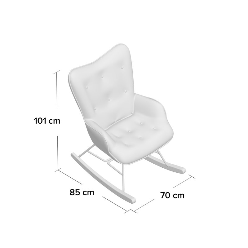 Jalynn Upholstered Wingback Chair, White/Grey