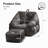Big Beanbag Chair with Ottoman, Adult Bean Bag Chair with Filler for Living Room, Comfy Beanbag Chair for Adults with Filling-881535468