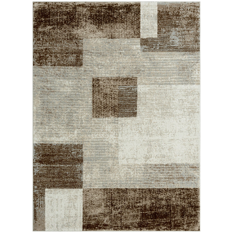 Tapis géométrique lavable à la machine Patrizi, Rectangle 6 pi 6 po x 9 pi 2 po