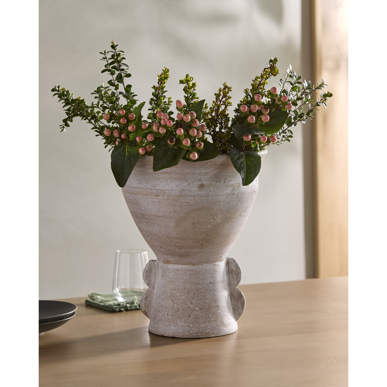Terracotta Table Vase, Gray