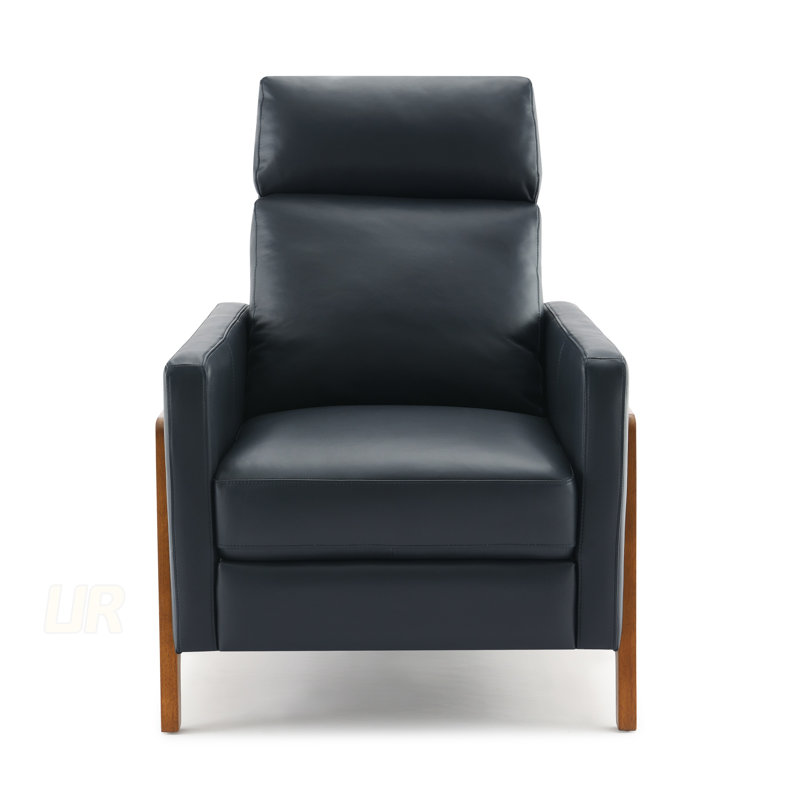Fauteuil inclinable en cuir Richland avec style Mid-Century et sièges à ressorts ensachés confortables pour une détente ultime
