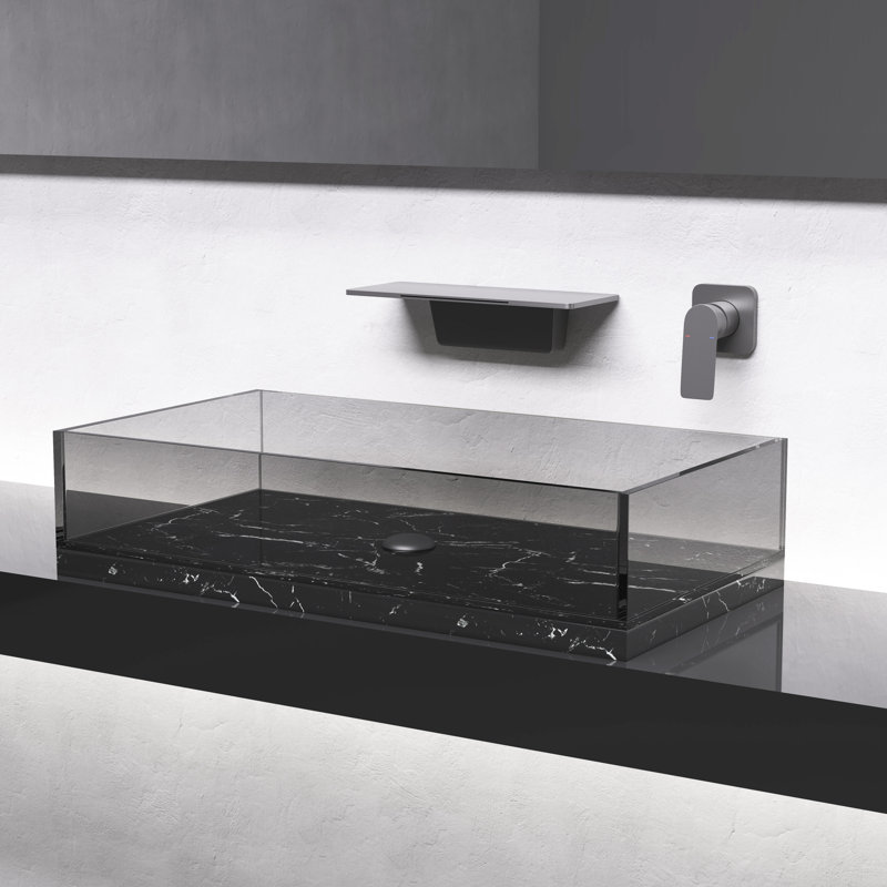 Robinet cascade de salle de bain Gunmetal - matériau laiton, installation, simple pour une utilisation facile dans la construction, une salle de bain moderne, contrôle