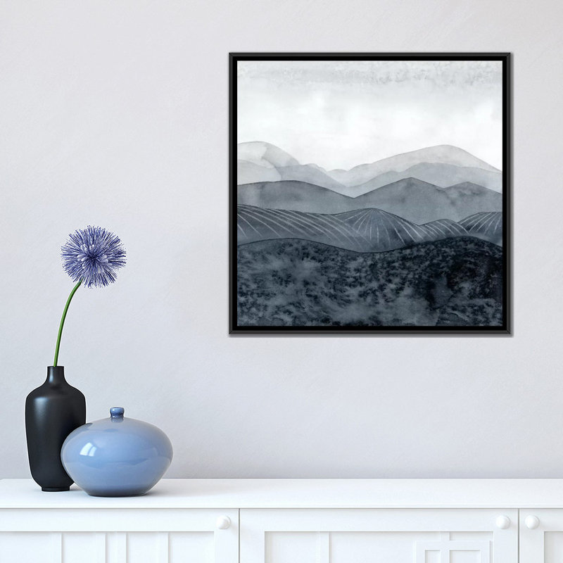 « blustering valley ii », impression sur toile, H 26 po x l 26 po x P 1,5 po, Toile avec cadre noir, Pas de tapis