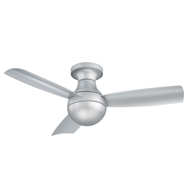 Brushed Nickel 44" Flush Mount Outdoor/Indoor Smart Ceiling Fan with Remote Control, Works With Google Assistant, Amazon Alexa and IOS/Android Mobile APP, 3000K Colour Temperature 