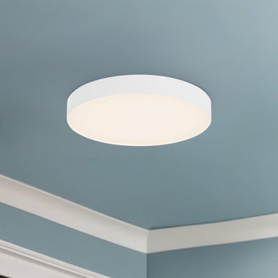 Chiedza 7-in White dimmable LED Flush Mount
