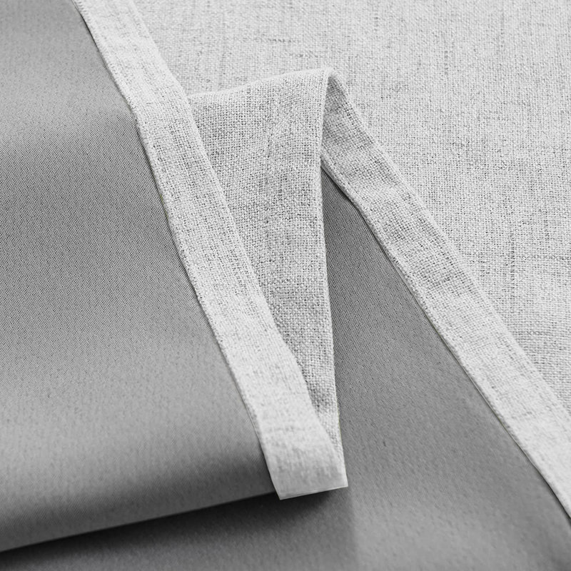 Linen Blend Blackout Curtain Panel Pair, 117cm Width x 137cm Drop, White