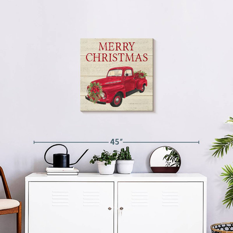 Lelend Home For The Holiday - Camion rouge, H 20 po x l 20 po