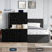 Velvet Upholstered Wingback Platform Bed-1004497204-1004497209