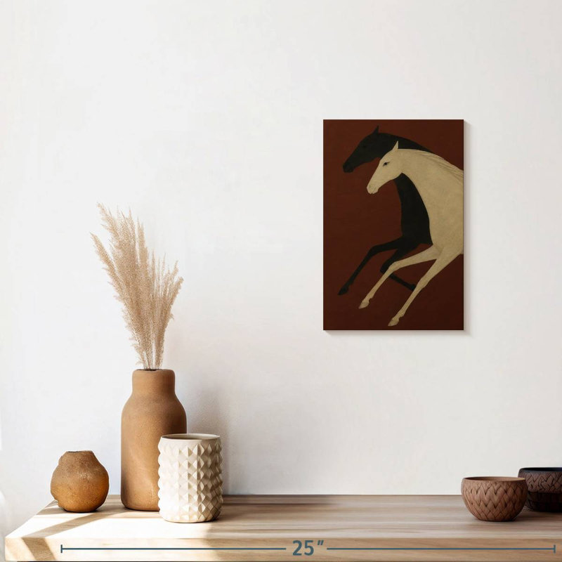 Galloping Contrast Horses, 12" H x 8" W