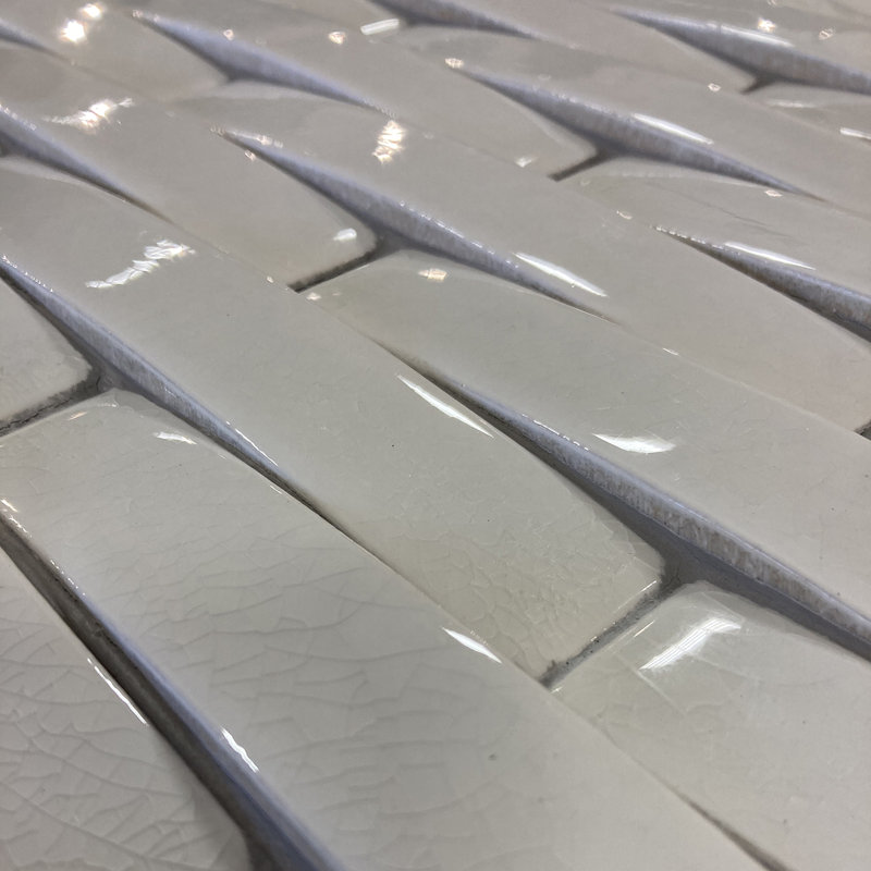 Carreau de mosaïque murale en brique de porcelaine 1 "x 6" Palermo, Blanc studio