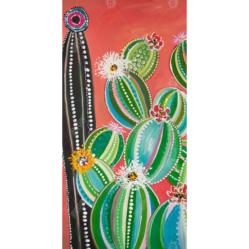 Rainbow cactus - 15.75"x31.50" Desk mat