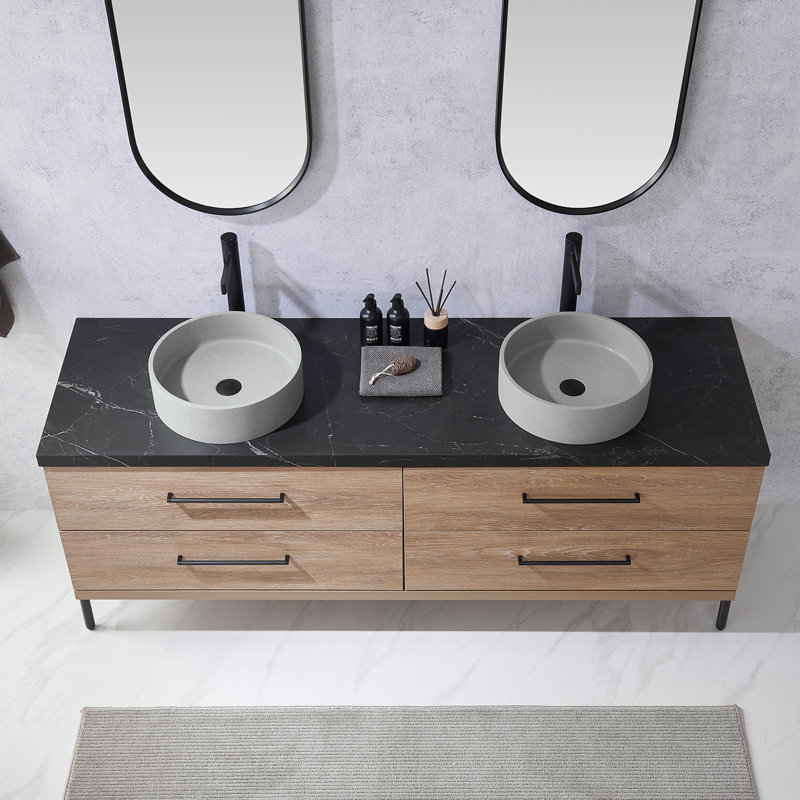 Dasher 72" Double Bathroom Vanity with Mirror