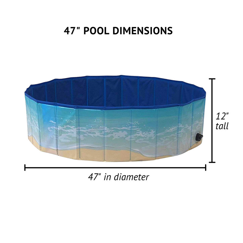 Dog Dog - Baignoire de toilettage extérieure pliable et portable, H 12 po x l 47 po x P 47 po