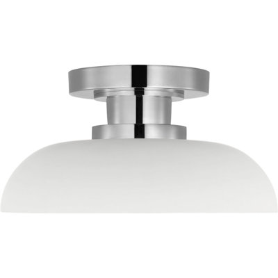 Cyrus 8" Flush Mount with White Glass