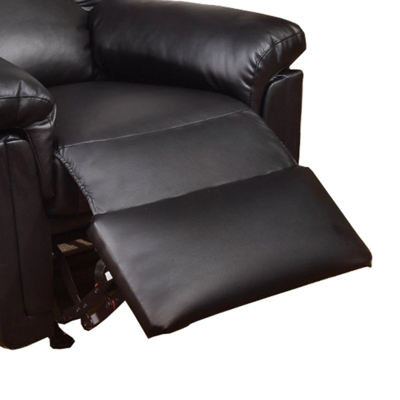 Brincken Faux Leather Recliner, Black Faux leather