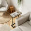 Table d'appoint haute réglable avec accoudoirs, table de bout étroite pour le salon, la chambre à coucher et les petits espaces