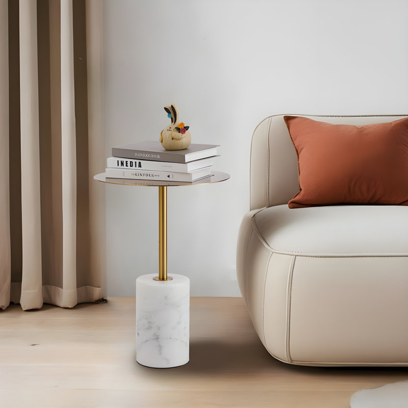 Table d'appoint Circulo avec base en marbre élégante et design contemporain