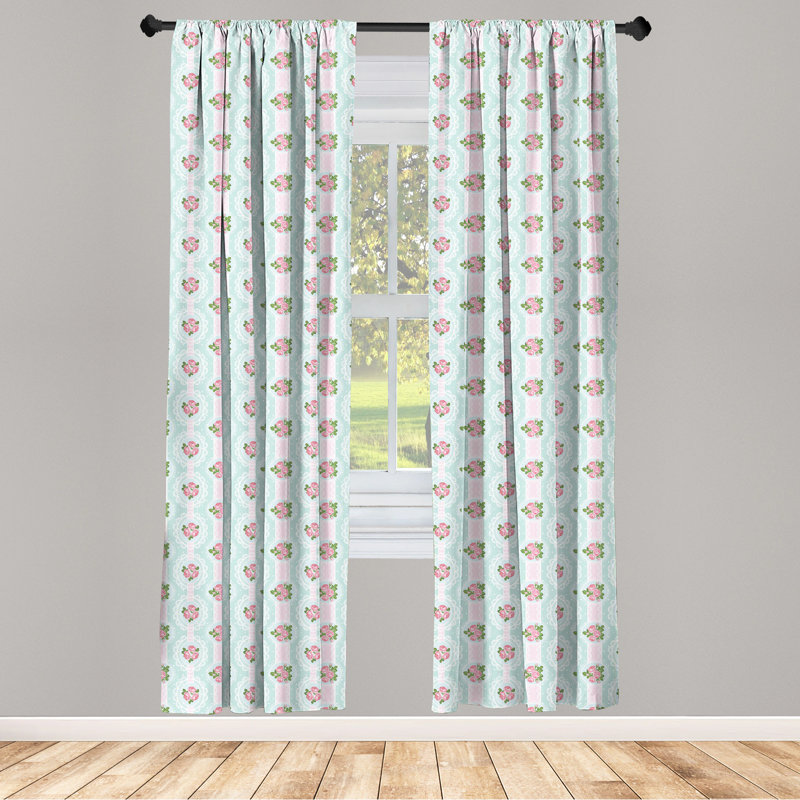 Floral Semi-Sheer Rod Pocket Sliding Panel, 28" x 95"