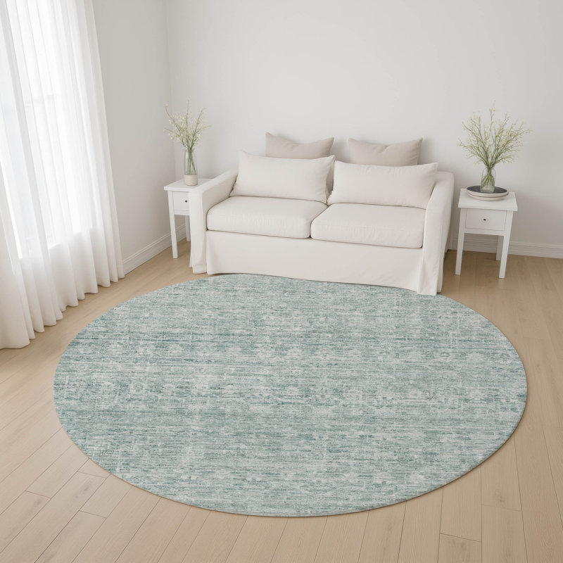 Premium Machine Washable Lubbers AMF1746 Stripe Rug, Round 8'