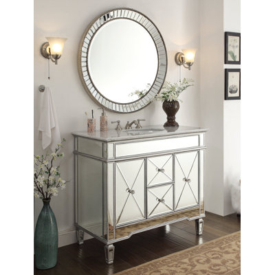 Arango 44'' Single Bathroom Vanity with Stone Top
