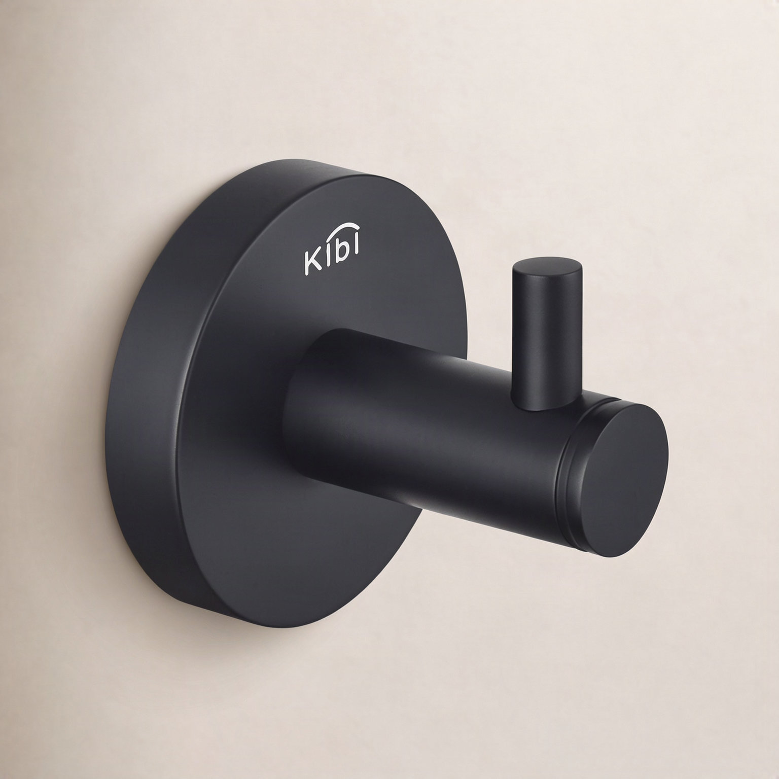Circular Wall-Mounted Robe Hook, Matte Black