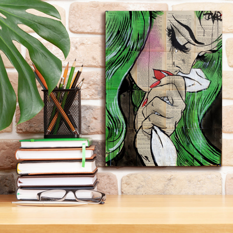 «Pop Cry» par Loui Jover, art mural sur toile, H 16 po x l 12 po x P 0,75 po