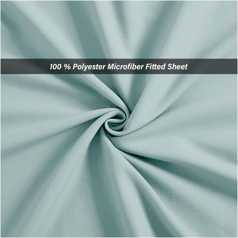 Super Dreamer Fitted Sheet Pack of 2 Solid Colour Polyester Bed Sheets - Single Double King Size Machine Washable, Single