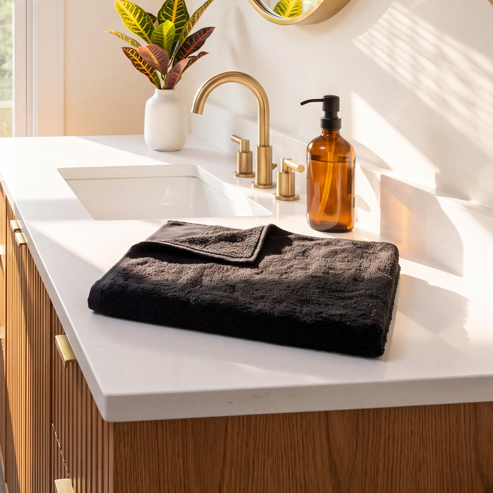 Riva Organic Cotton Hand Towel, Black