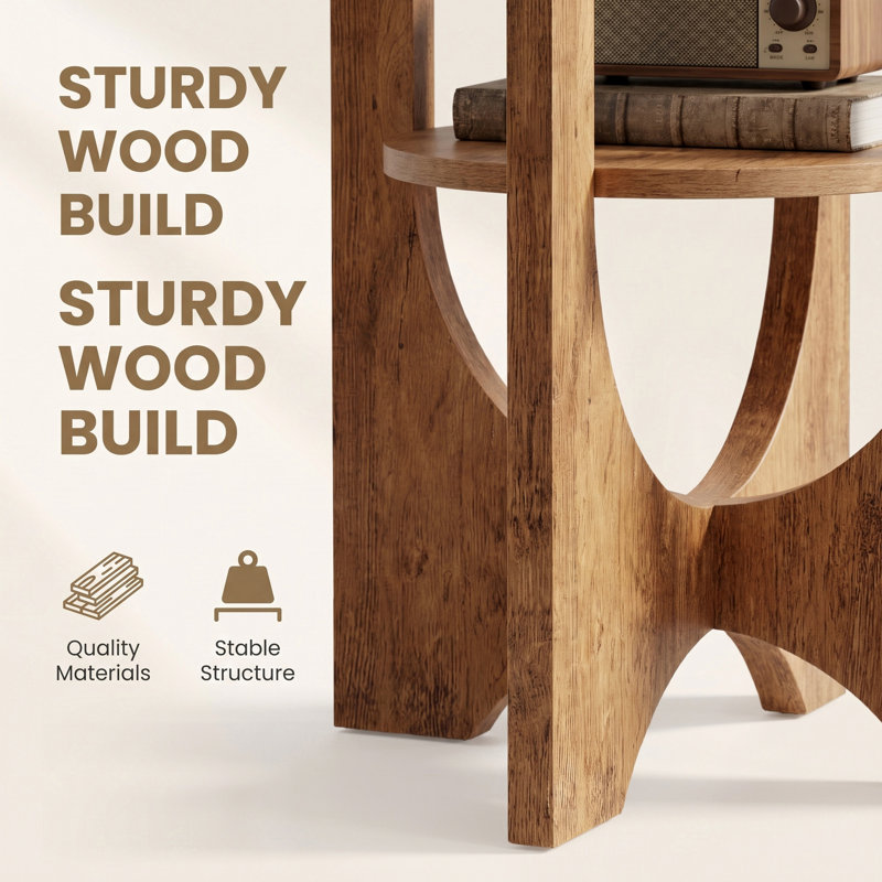 2 Tier End Table, Brown