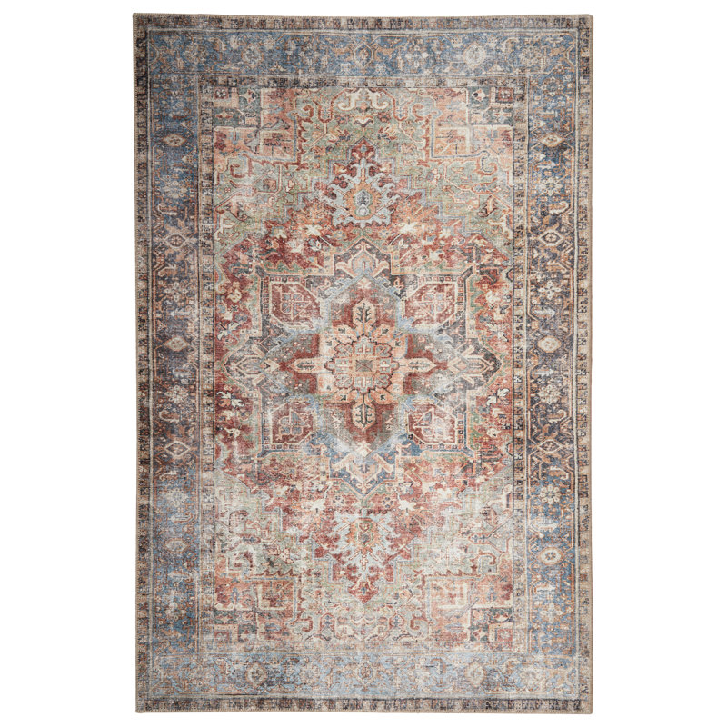 Bungalow Rose Machine Woven / Power Loomed Polyester Vintage Medallion Rug, Rectangle 5' x 7'6"