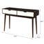 De style Mid-Century moderne et blanc avec 2 tiroirs pour console de décoration intérieure blanche