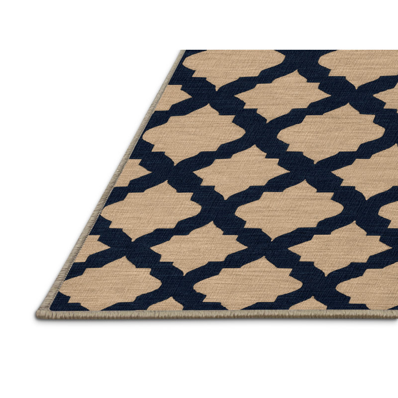 Tapis brun treillis lavable à la machine, Rectangle de 5 pi x 8 pi