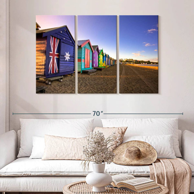 Lilie huttes de plage multicolores Brighton, H 32 po x l 50 po