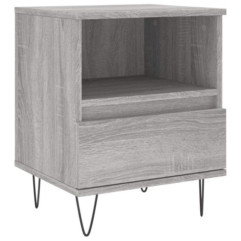 Ebenier 40cm W Manufactured Wood Bedside Table, Grey Sonoma, Individual