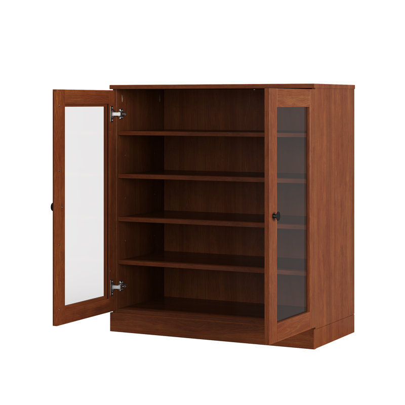 Armoire de rangement pour chaussures 100% en bois massif avec portes réglables et rangement pour chaussures empilable, l 32 po x H 35,75 po