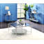 Table basse Solmon avec rangement en chrome