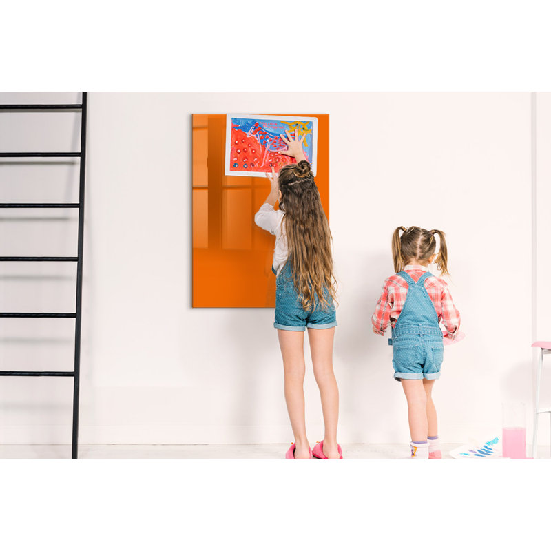 Magnetic Glass Dry Erase Board, Orange